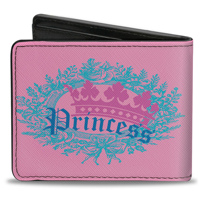 Bi-Fold Wallet - Crown Princess Oval Pink Turquoise Bi-Fold Wallets Buckle-Down   