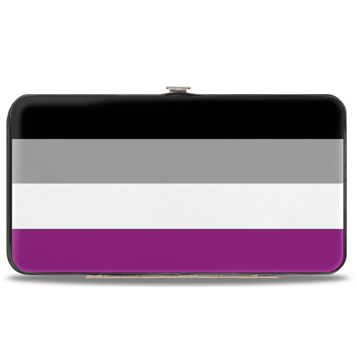 Hinged Wallet - Flag Asexual Black Gray White Purple Hinged Wallets Buckle-Down   