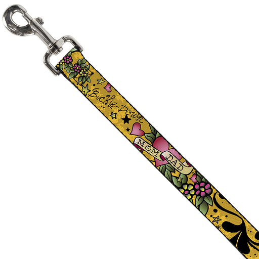 Dog Leash - Mom & Dad Yellow Dog Leashes Buckle-Down   