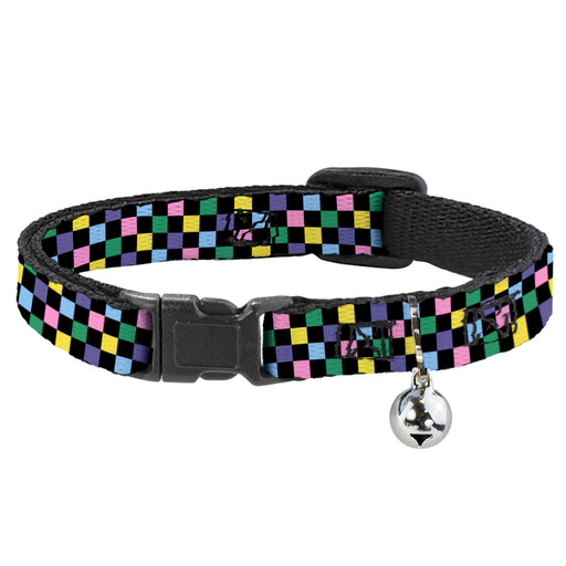 Cat Collar Breakaway - Checker Black Multi Pastel Breakaway Cat Collars Buckle-Down   