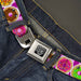 BD Wings Logo CLOSE-UP Full Color Black Silver Seatbelt Belt - Sprinkle Donut Expressions Pink Webbing Seatbelt Belts Buckle-Down   