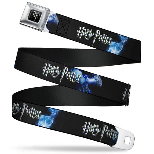 Harry Potter Logo Full Color Black/White Seatbelt Belt - HARRY POTTER/Animal Spirits Black/White/Blue Webbing Seatbelt Belts The Wizarding World of Harry Potter REGULAR - 1.5" WIDE - 24-38" LONG  