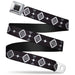 BD Wings Logo CLOSE-UP Full Color Black Silver Seatbelt Belt - Navajo3 Black/Gray/White Webbing Seatbelt Belts Buckle-Down   