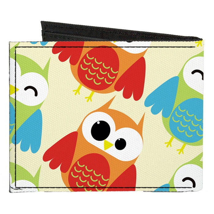 Canvas Bi-Fold Wallet - Owl Eyes Yellow Reds Blues Canvas Bi-Fold Wallets Buckle-Down   