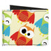 Canvas Bi-Fold Wallet - Owl Eyes Yellow Reds Blues Canvas Bi-Fold Wallets Buckle-Down   