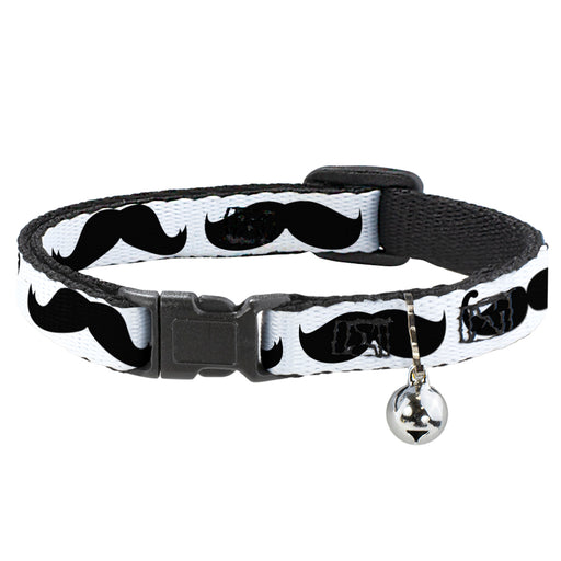Cat Collar Breakaway - Multi Mustaches Sketch White Black Breakaway Cat Collars Buckle-Down   