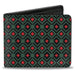 Bi-Fold Wallet - Geometric3 Black Forest Green Red Bi-Fold Wallets Buckle-Down   