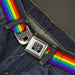 BD Wings Logo CLOSE-UP Full Color Black Silver Seatbelt Belt - Rainbow Print Webbing Seatbelt Belts Buckle-Down   