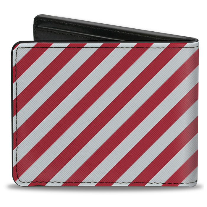 Bi-Fold Wallet - Diagonal Stripes3 White Red Bi-Fold Wallets Buckle-Down   