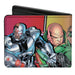 Bi-Fold Wallet - Justice Leage 4-Superheroes and 2-Villains Group Pose Halftone Blocks Multi Color Bi-Fold Wallets DC Comics   