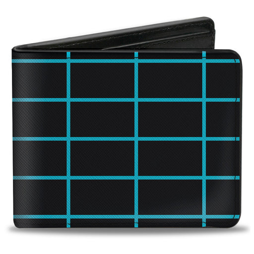 Bi-Fold Wallet - Wire Grid Black Blue Bi-Fold Wallets Buckle-Down   