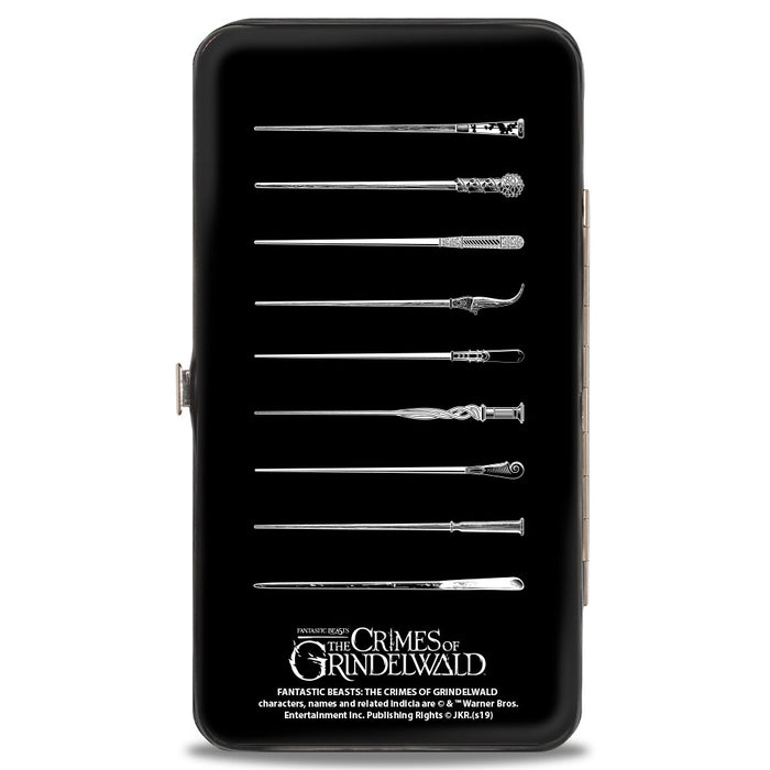 Hinged Wallet - Fantastic Beasts The Crimes of Grindelwald Elder Wand + 9-Wands Black White Hinged Wallets The Wizarding World of Harry Potter   