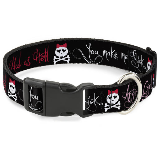 Plastic Clip Collar - Angry Girl/Mad As Hell/You Make Me Sick Plastic Clip Collars Buckle-Down   