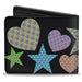Bi-Fold Wallet - Stars-In Hearts-In Stars Black Multi Bi-Fold Wallets Buckle-Down   