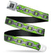 BD Wings Logo CLOSE-UP Full Color Black Silver Seatbelt Belt - Metal Chain Green/Gray Webbing Seatbelt Belts Buckle-Down   