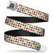 BD Wings Logo CLOSE-UP Full Color Black Silver Seatbelt Belt - Diamonds White/Multi Neon Webbing Seatbelt Belts Buckle-Down   