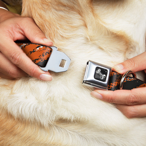 Dog Bone Seatbelt Buckle Collar - Grunge Tread Orange Seatbelt Buckle Collars Buckle-Down   