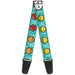 Guitar Strap - Baymax Mood Expressions Baymax Scattered Turquoise Guitar Straps Disney   