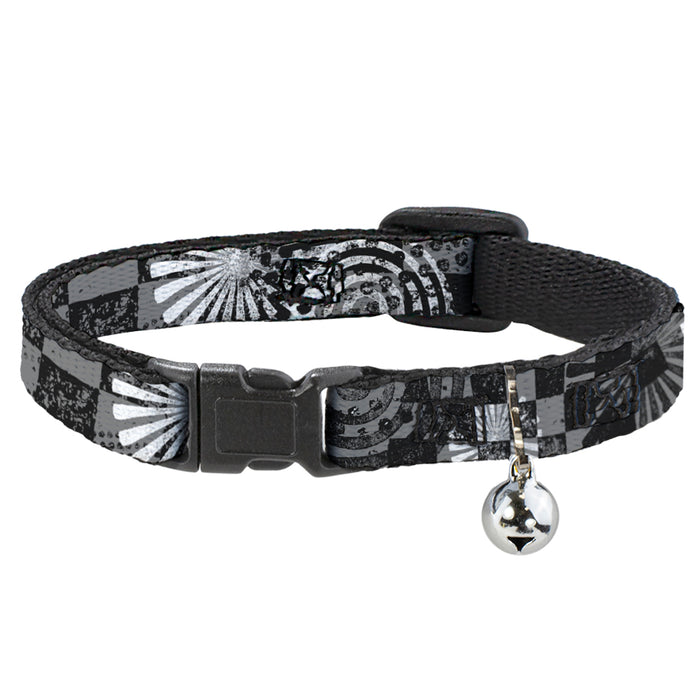 Cat Collar Breakaway - Grunge Chaos Black White Breakaway Cat Collars Buckle-Down   