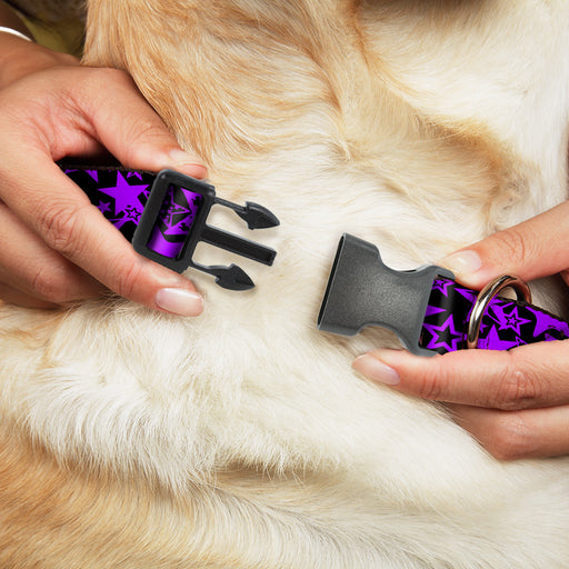 Plastic Clip Collar - Stargazer Black/Purple Plastic Clip Collars Buckle-Down   