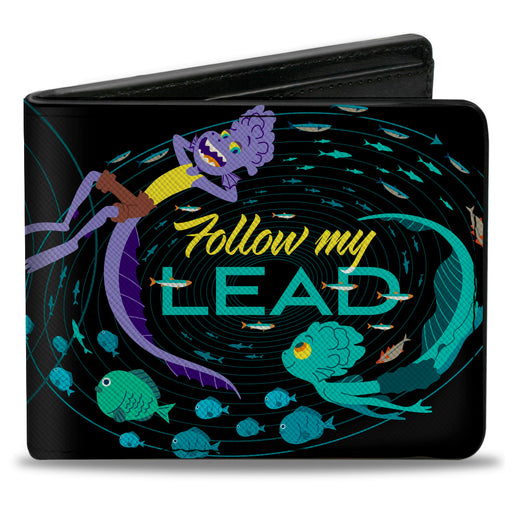 Bi-Fold Wallet - Luca and Alberto Sea Monsters FOLLOW MY LEAD Swimming Pose Black Blues Bi-Fold Wallets Disney   