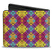 Bi-Fold Wallet - Diamond Plaid Orange Yellow Blue Purple Fuchsia Bi-Fold Wallets Buckle-Down   
