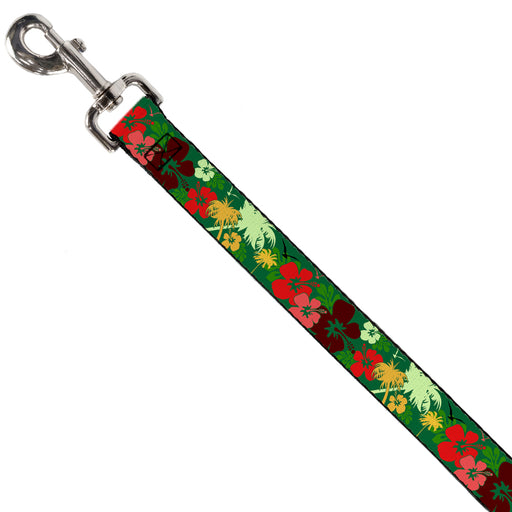 Dog Leash - Tropical Flora Greens/Reds/Gold Dog Leashes Buckle-Down   