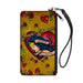 Canvas Zipper Wallet - SMALL - Studded WONDER WOMAN Heart STRENGTH AND BEAUTY Tattoo Roses Gold Canvas Zipper Wallets DC Comics   
