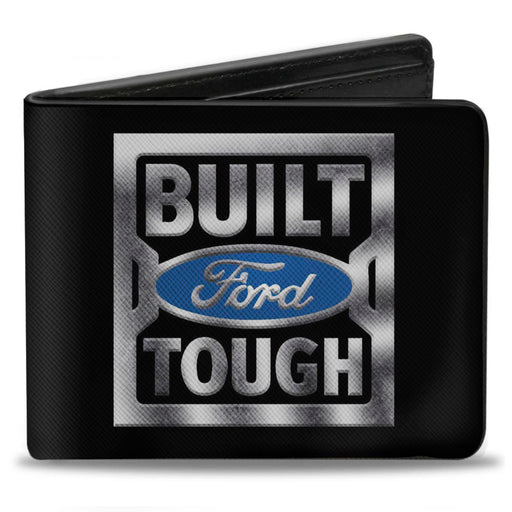 Bi-Fold Wallet - BUILT FORD TOUGH Logo3 Black Silver Gradient Blue Bi-Fold Wallets Ford   