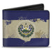 Bi-Fold Wallet - El Salvador Flag Distressed Painting Bi-Fold Wallets Buckle-Down   