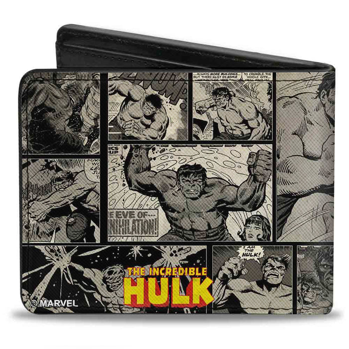 MARVEL UNIVERSE Bi-Fold Wallet - Hulk Action Pose + THE INCREDIBLE HULK Comic Scene Blocks Bi-Fold Wallets Marvel Comics   