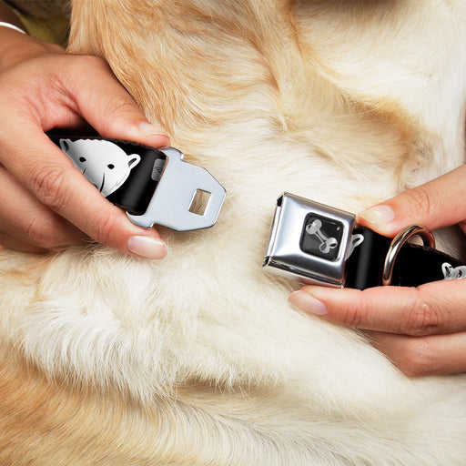 Dog Bone Seatbelt Buckle Collar - Polar Bear Repeat Black/Blue Fade Seatbelt Buckle Collars Buckle-Down   