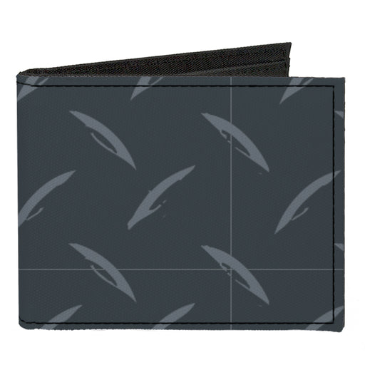 Canvas Bi-Fold Wallet - Diamond Plate Grays Canvas Bi-Fold Wallets Buckle-Down   