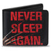 Bi-Fold Wallet - Freddy's Hand NEVER SLEEP AGAIN + A NIGHTMARE ON ELM STREET Black Red Bi-Fold Wallets Warner Bros. Horror Movies   