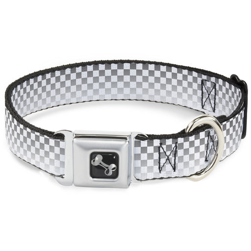 Dog Bone Seatbelt Buckle Collar - Checker Black/White Fade Out Seatbelt Buckle Collars Buckle-Down   