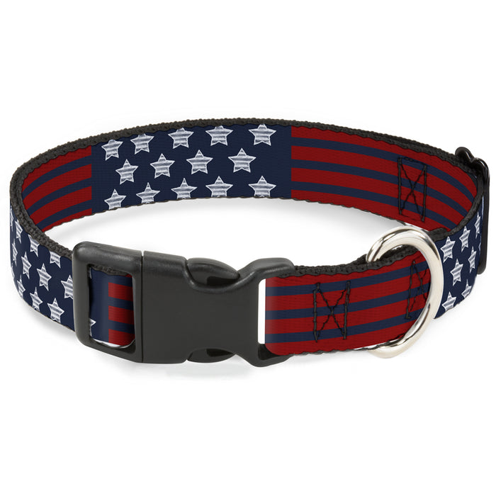 Plastic Clip Collar - Stars & Stripes2 Blue/White/Red Plastic Clip Collars Buckle-Down   