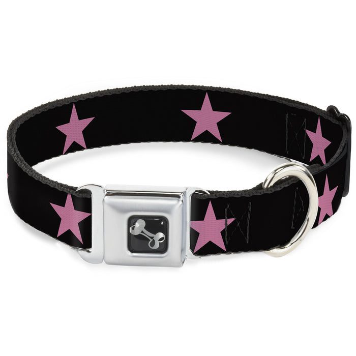 Dog Bone Seatbelt Buckle Collar - Star Black/Pink Seatbelt Buckle Collars Buckle-Down   