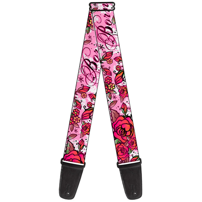 Guitar Strap - Born to Blossom Pink Guitar Straps Buckle-Down   