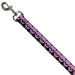 Dog Leash - Checker & Stripe Skulls Black/White/Purple Dog Leashes Buckle-Down   