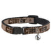 Cat Collar Breakaway with Bell - Western COWBOY Icons Collage Tan Browns Breakaway Cat Collars Buckle-Down   