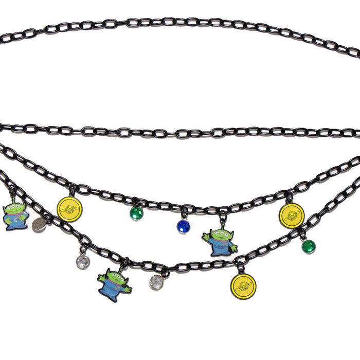 Metal Chain Belt - Black Chain with Toy Story Alien Charms Metal Chain Belts Disney   