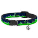 Cat Collar Breakaway - Seattle Skyline Navy Lime Green Breakaway Cat Collars Buckle-Down   