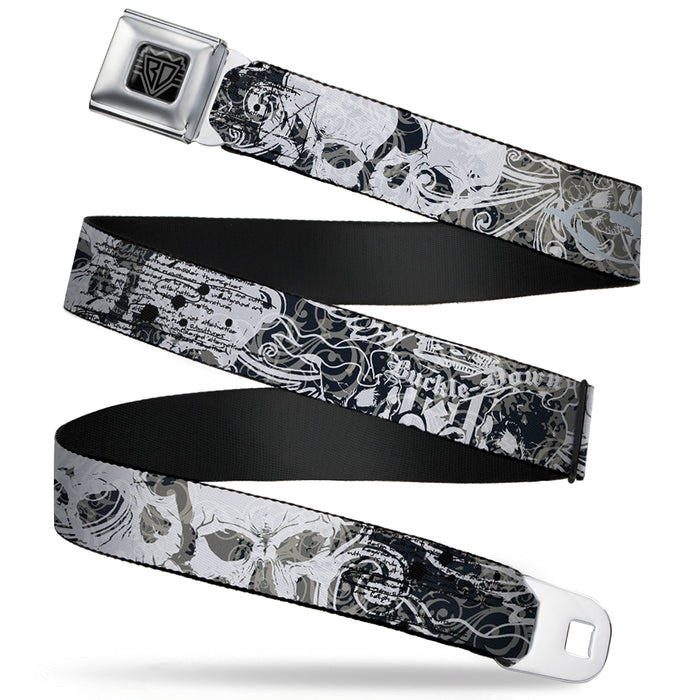 BD Wings Logo CLOSE-UP Full Color Black Silver Seatbelt Belt - Gothic 1 Webbing Seatbelt Belts Buckle-Down   