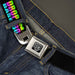 BD Wings Logo CLOSE-UP Full Color Black Silver Seatbelt Belt - DROP BASS NOT BOMBS Black/Rainbow Webbing Seatbelt Belts Buckle-Down   