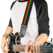 Guitar Strap - Checker Black Rainbow Multi Color Guitar Straps Buckle-Down   