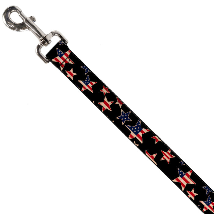 Dog Leash - Americana Stars & Flags Black/Red/White/Blue Dog Leashes Buckle-Down   