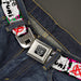 BD Wings Logo CLOSE-UP Full Color Black Silver Seatbelt Belt - Pure Punk w/Safety Pins Black/Fuchsia/White Webbing Seatbelt Belts Buckle-Down   