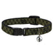 Cat Collar Breakaway - Top Skulls Black Camo Olive Breakaway Cat Collars Buckle-Down   