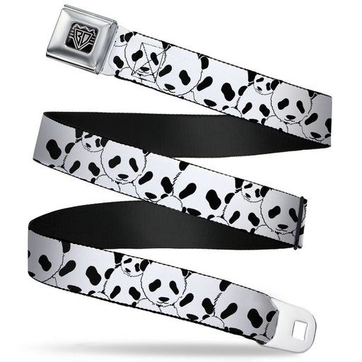 BD Wings Logo CLOSE-UP Full Color Black Silver Seatbelt Belt - Panda Bear Stacked Webbing Seatbelt Belts Buckle-Down   