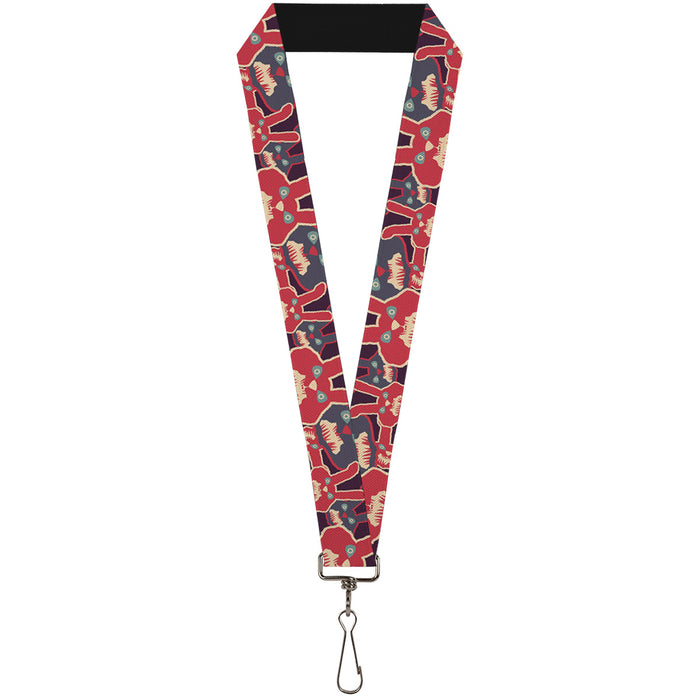 Lanyard - 1.0" - Angry Bunnies Purple Red Blue Lanyards Buckle-Down   